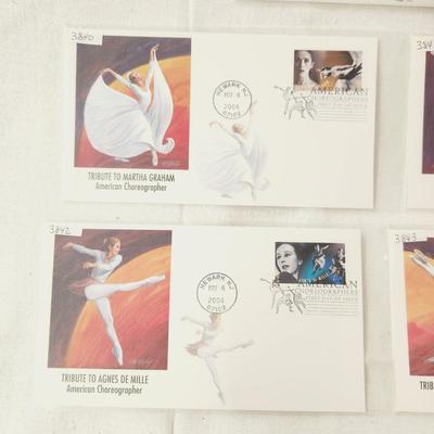 5 - FIRST DAY STAMPS - 2004 AMERICAN CHOREOGRAPHER