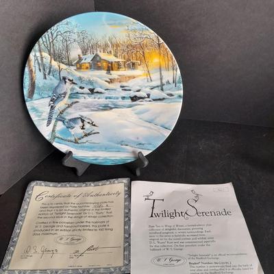 Two Collectible plates with Certificates of Authenticity "Christmas Tree Lighting" and "Twilight Serenade"