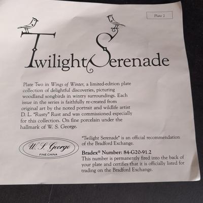 Two Collectible plates with Certificates of Authenticity "Christmas Tree Lighting" and "Twilight Serenade"