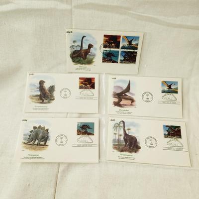 5 - FIRST DAY STAMPS - 1989 DINOSAURS