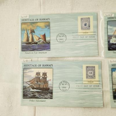 4 - FIRST DAY STAMPS - 2002 HERITAGE OF HAWAI'I