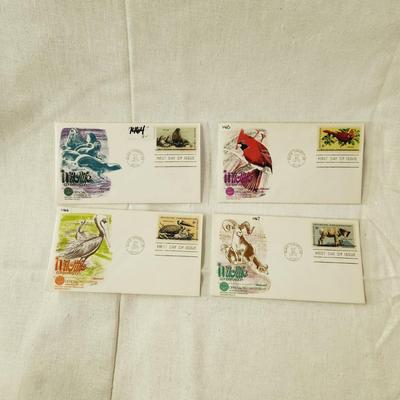 4 - FIRST DAY STAMPS - 1972 WILDLIFE CONSERVATION