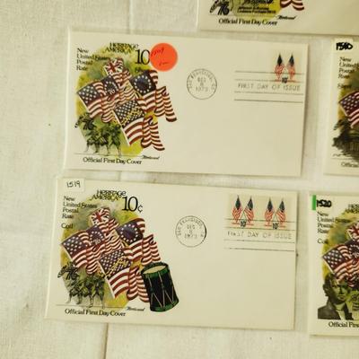 5 - FIRST DAY STAMPS - 1973 HERITAGE AMERICA