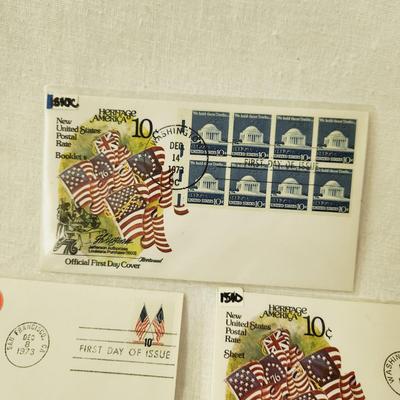 5 - FIRST DAY STAMPS - 1973 HERITAGE AMERICA