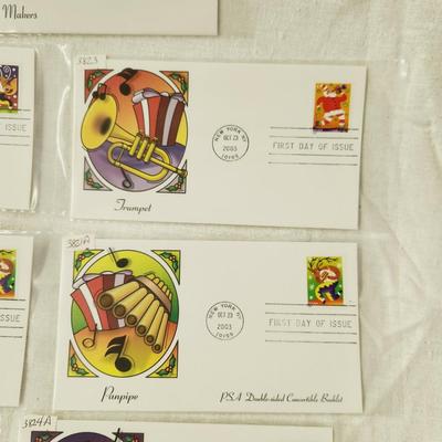 9 - FIRST DAY STAMPS - 2003 HOLIDAY MUSIC MAKERS