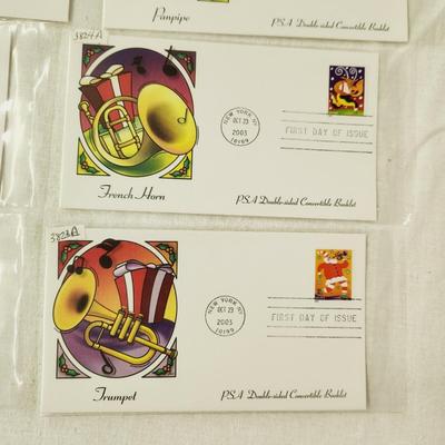 9 - FIRST DAY STAMPS - 2003 HOLIDAY MUSIC MAKERS