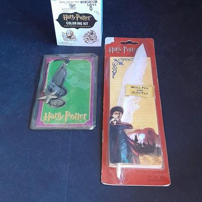Harry Potter Coloring kit, bookmark, and Quill pen with notepad