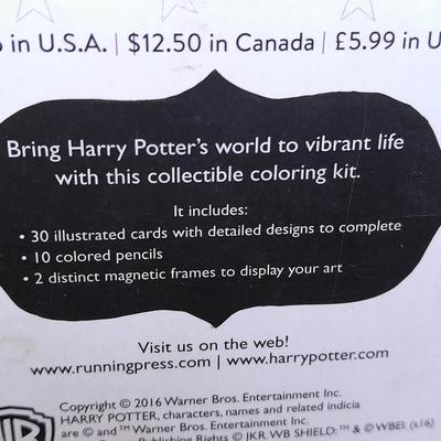 Harry Potter Coloring kit, bookmark, and Quill pen with notepad