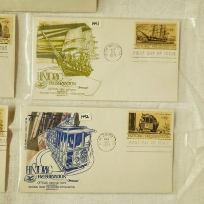 5 - FIRST DAY STAMPS - 1971 HISTORIC PRESERVATION
