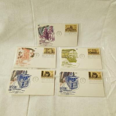 5 - FIRST DAY STAMPS - 1971 HISTORIC PRESERVATION