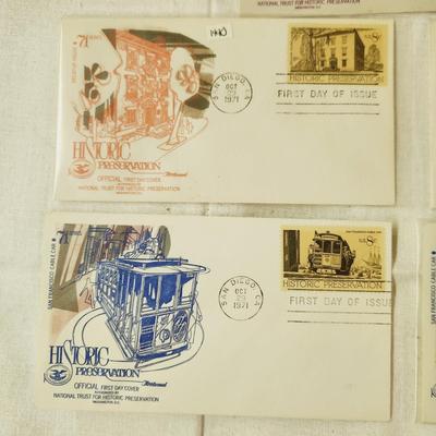 5 - FIRST DAY STAMPS - 1971 HISTORIC PRESERVATION