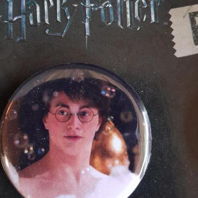 Harry Potter pin back Buttons and Character Bandz Elastic Bracelets