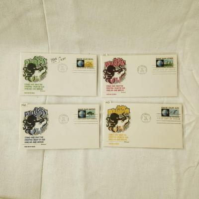 4 - FIRST DAY STAMPS - 1970 STOP POLLUTION