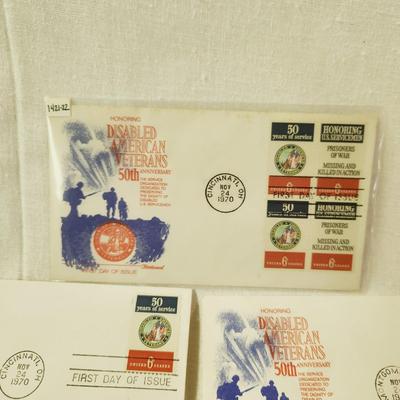 6 - FIRST DAY STAMPS - 1970 HONORING US SERVICE MEN & DISABLED SERVICE MEN
