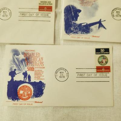 6 - FIRST DAY STAMPS - 1970 HONORING US SERVICE MEN & DISABLED SERVICE MEN
