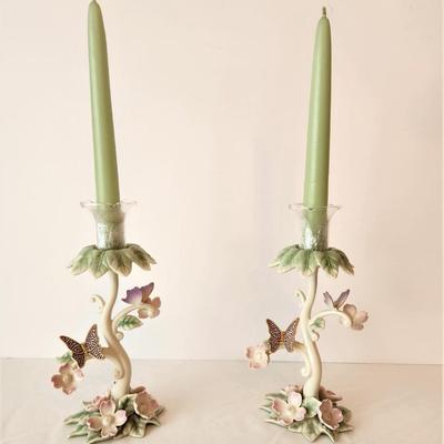 Lot #11  Pair of Lenox Butterfly Candlesticks - dated 2003