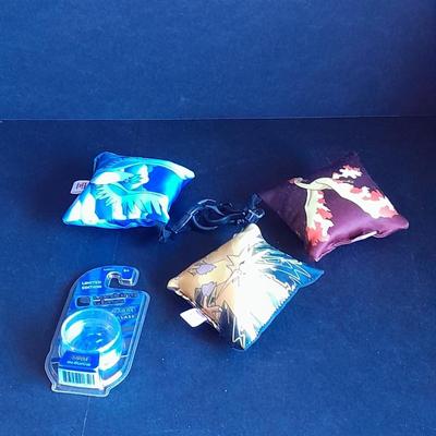 Digimon pillow Keychains and a Looking glass limited edition torch Sculpture True blue crab