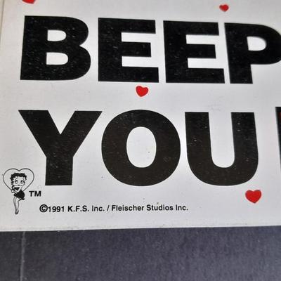 Beep if you Boop Vintage Betty Boop bumper sticker and Betty Boop sunscreen for car