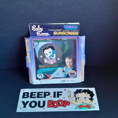 Beep if you Boop Vintage Betty Boop bumper sticker and Betty Boop sunscreen for car