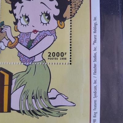 International Collectors Society Betty Boop "Putting on the Dog" Commemorative sheet Postage stamp with COA