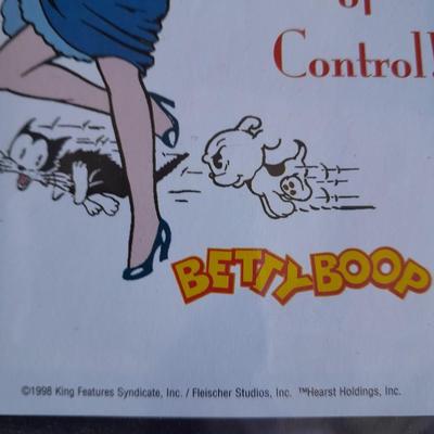 International Collectors Society Betty Boop "Out of Control" Commemorative sheet Postage Stamp with COA