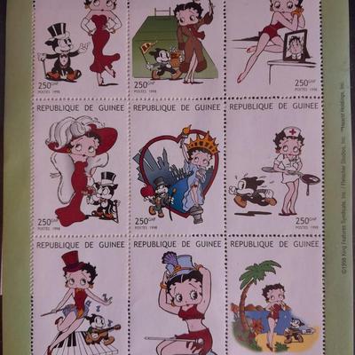 International Collectors Society Betty Boop "Fantastic Career" Commemorative sheet Postage Stamp with COA