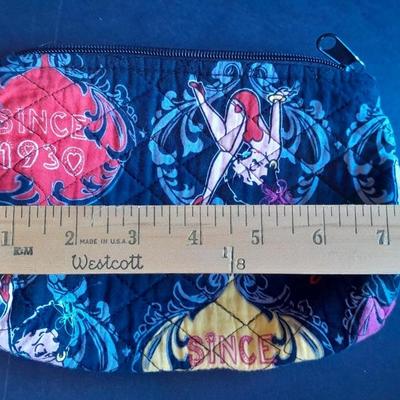 Signed Betty Boop pin and a Betty Boop zip up makeup / pencil bag