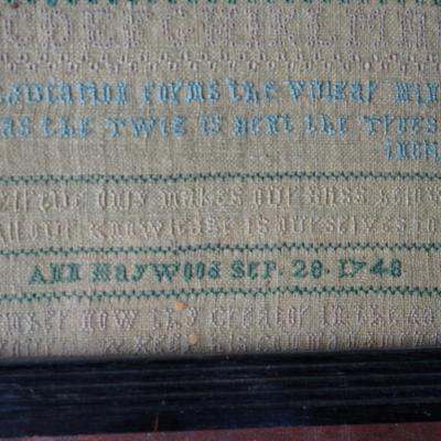 ANTIQUE ALPHABET SAMPLER SIGNED ANN HAYWOOD DATED 1780