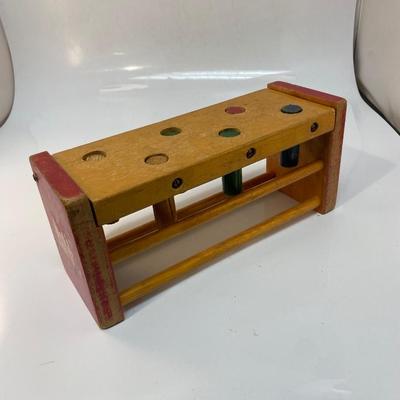 Vintage Wood Adjustable Hammering Peg Children's Preschool Coordination Toy