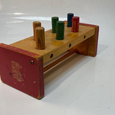 Vintage Wood Adjustable Hammering Peg Children's Preschool Coordination Toy