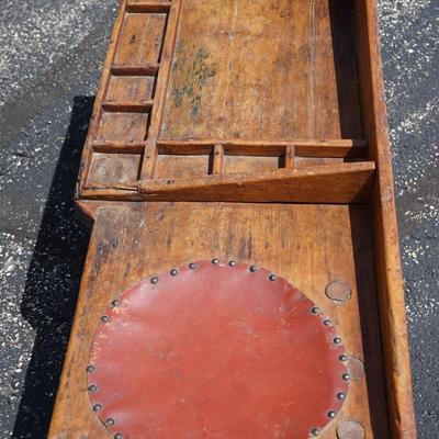 LATE 19TH CENTURY PINE HAND CRAFTED COBBLERS BENCH.