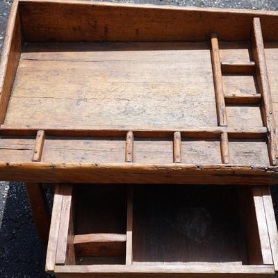 LATE 19TH CENTURY PINE HAND CRAFTED COBBLERS BENCH.