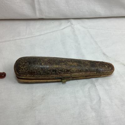 Lot 374  Antique Meerschaum Cheroot Holder in Original Leather Case