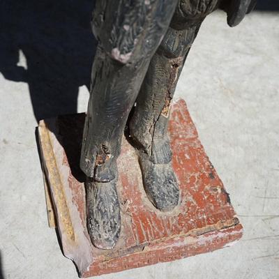 UNIQUE ANTIQUE " ABE LINCOLN" CHARACTER  STATUE OF 41" CEMENT /HAND PAINTED