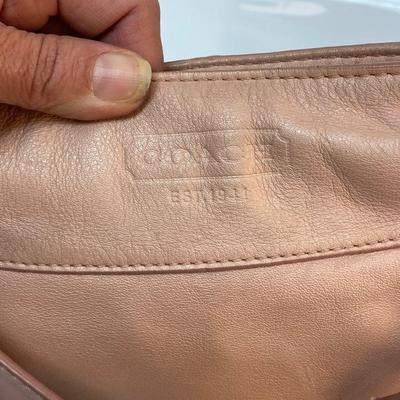 Pale Baby Pink Coach Leather Hobo Handbag Shoulder Bag Purse