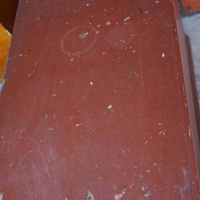 EARLY 19TH CENTURY DOVETAILED PAINTED CHEST /BLUE PAINTED INTERIOR