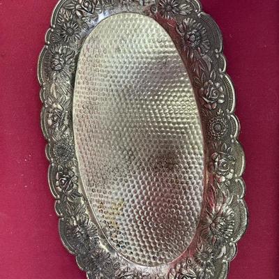 Mascot enamel cream/sugar silver plate