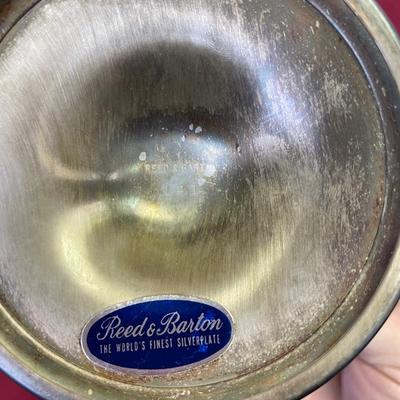 Reed & Barton, green enamel,silver plate candy dish