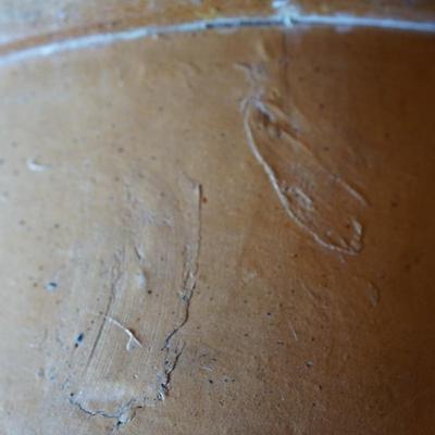 ANTIQUE NEW ENGLAND STONEWARE #3 STONEWARE COBALT BLUE DECORATED CROCK