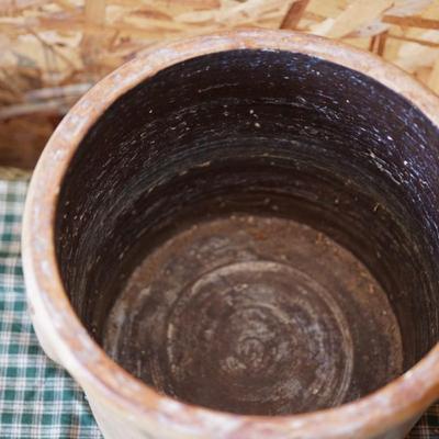 ANTIQUE NEW ENGLAND STONEWARE #3 STONEWARE COBALT BLUE DECORATED CROCK