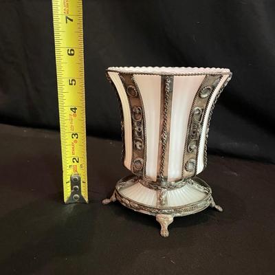 Antique Grecian Opaline Vase with Filagree (DR-SS)