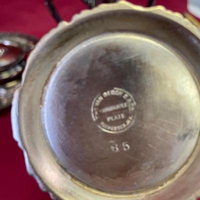 Teapot, cream and sugar, tray