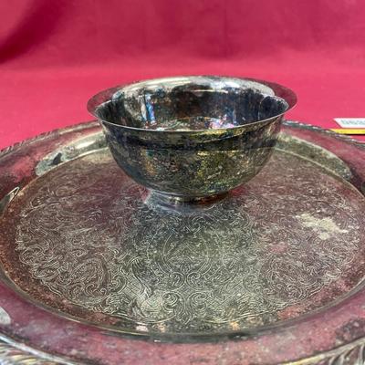 Chip and dip serving tray 12â€, 5â€ dip serving bowl