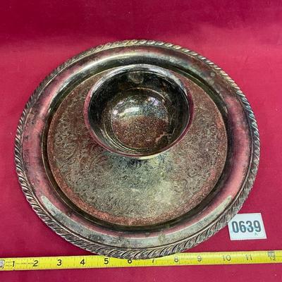 Chip and dip serving tray 12â€, 5â€ dip serving bowl