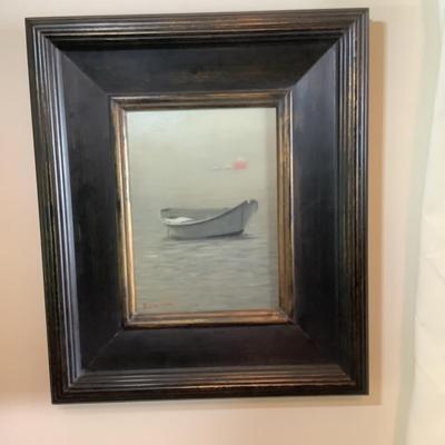 Lot 391  Signed & Framed Todd Bonita, 1968 â€œ Thoughts in the Mist â€œ Oil on Board, Portsmouth NH