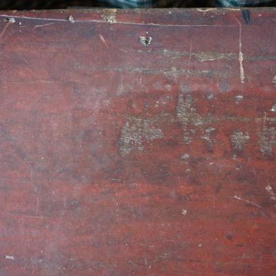 CLASSIC AMERICANA PRIMITIVE OLD RED PAINTED BLANKET CHEST