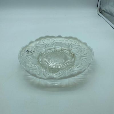 EAPG white opalescent glass plate