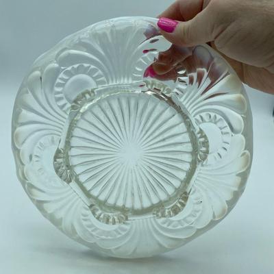 EAPG white opalescent glass plate