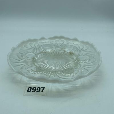 EAPG white opalescent glass plate