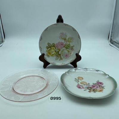 Pink depression glass assortment